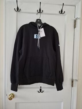 Nike Womens Black Hoodie with White Drawstrings